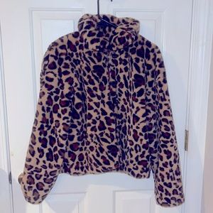 Cheetah faux fur jacket
